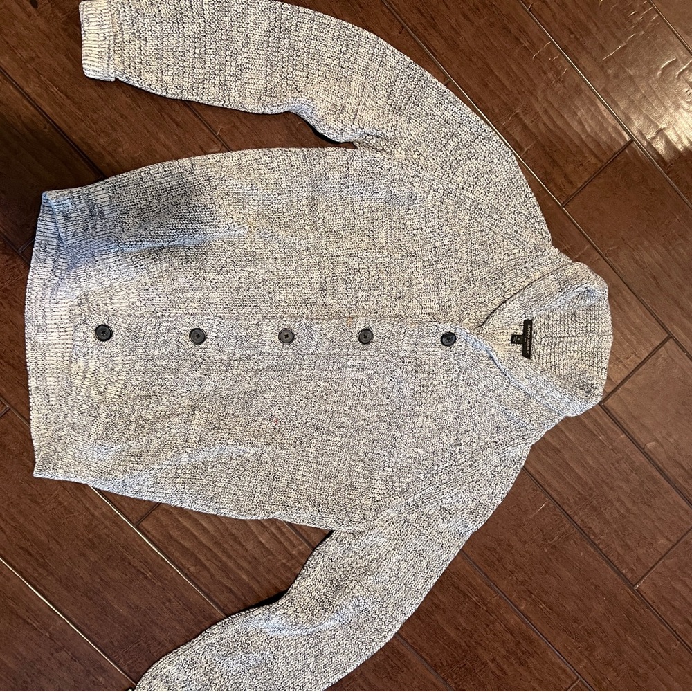 Men's Banana Republic Gray Button-Up Sweater